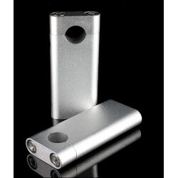 Zilver platte stuur klem 100mm • Motorkit