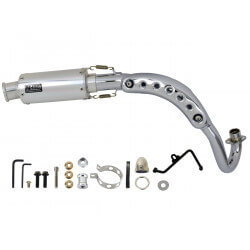 Pot d'échappement NHRC pour Honda Monkey 125 chromé avec grille perforée • Motorkit