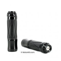 Recouvrement de poignées Kepspeed CNC noir avec embout de guidon • Motorkit