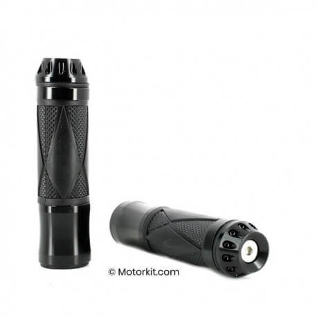 Recouvrement de poignées Kepspeed CNC noir avec embout de guidon