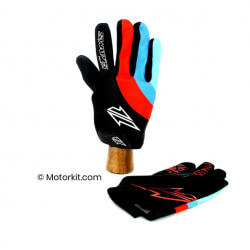 Off road gloves blue-red-black - EC approved  • Motorkit