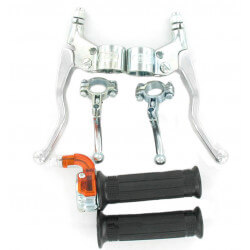 Set de leviers complets chromés pour cyclomoteur - Lusito - Targa • Motorkit