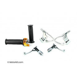 Set de leviers complets chromés pour cyclomoteur - Lusito - Targa • Motorkit