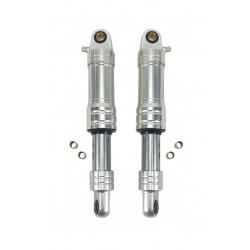 Paire d'amortisseurs 280mm pneumatiques Alu et chromé • Motorkit