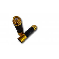 Recouvrement de poignées Kepspeed CNC doré avec embout de guidon • Motorkit