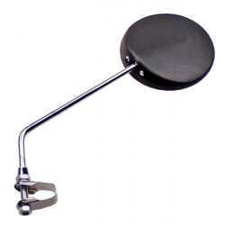 Black moped mirror with handlebar clamp • Motorkit