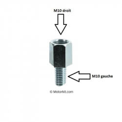 Mirror adaptator M10 right to M10 left • Motorkit