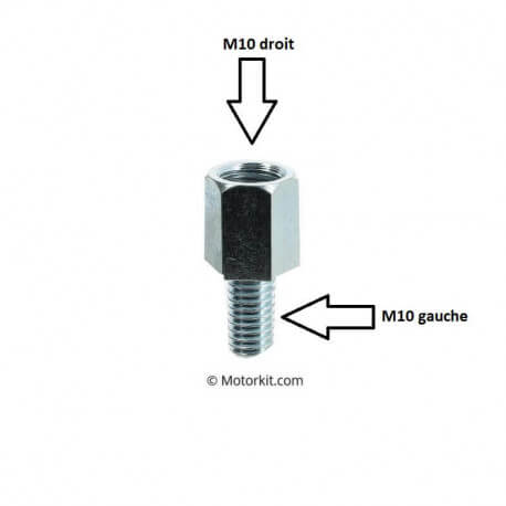 Mirror adaptator M10 right to M10 left