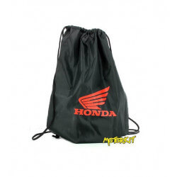 Black drawstring bag with winged Honda logo • Motorkit