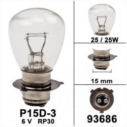 Bulb P15D-30 6V 25/25W RP30 Honda MB  • Motorkit