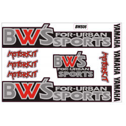 Stickers Autocollants Yamaha BW'S For Urban sports Noir Rouge gris • Motorkit