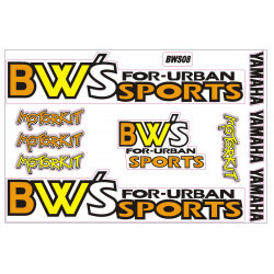 Stickers Autocollants Yamaha BW'S For Urban sports Blanc Orange Jaune • Motorkit