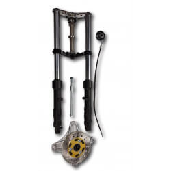 Fourche hydraulique 31mm noire avec frein à disque Dax Skyteam • Motorkit