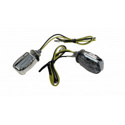 6 leds chromed small square winkers - blinkers set • Motorkit