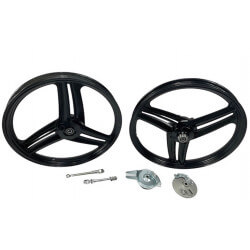 Jantes Peugeot 103 à batons double hélices noirs 17" type Grimeca • Motorkit