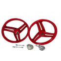 Jantes Peugeot 103 à batons double hélices rouges 17" type Grimeca | Motorkit