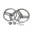 Jantes Peugeot 103 à batons double hélices grises 17" type Grimeca | Motorkit