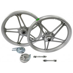 Jantes Peugeot 103 à 5 doubles batons gris 17" type Bernardi • Motorkit