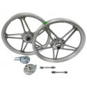 Jantes Peugeot 103 à 5 doubles batons gris 17" type Bernardi | Motorkit