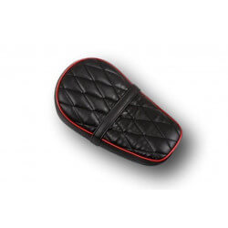 Kepspeed Monkey diamond low seat - black with red piping • Motorkit