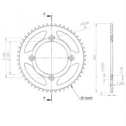 Couronne arrière Beta RR50 - 50 Dents  • Motorkit
