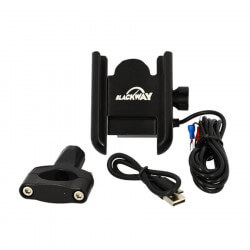 Smartphone holder on handlebars with charger included • Motorkit