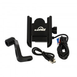 Support smartphone sur fixation retroviseur avec chargeur inclus • Motorkit