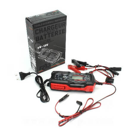 Chargeur batterie 6V -12V 1A - homologué Lipo ou acide - automatique