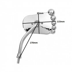 Rétroviseur Vicma " Pied " chromé gauche M8 • Motorkit