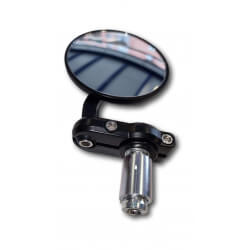 Round end of bar mirrors set black color • Motorkit
