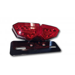 Feu arrière Hypermotard Led rouge avec platine noire • Motorkit