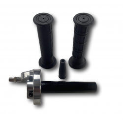 Poignée de gaz à tirage rapide Chromée avec recouvrements noir