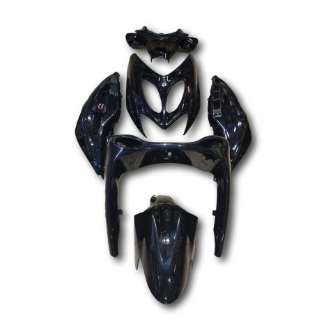 Carrosserie MBK Nitro - Yamaha Aerox type origine - noire - 6 pièces - avant 2013 Carrosserie MBK Nitro - Yamaha Aerox type origine - noire - 6 pièces - avant 2013