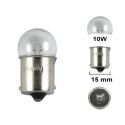 Ampoule clignotant ou feu BA15S 6V ou 12V 10W , orange ou blanc, soquet 15mm métal 2 picots centrés | Motorkit