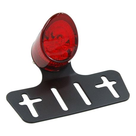 Red LED tail light on black plate - E mark
