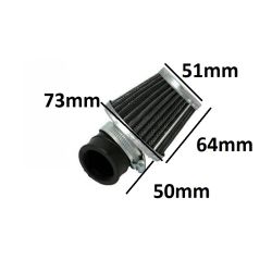 Filtre à air Type K&N ø38 coudé 45 degré • Motorkit