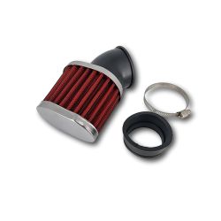 Filtre à air Oblong déporté et coudé 45° en 45mm • Motorkit