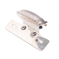 feux arriere LED sur porte plaque alu brossé • Motorkit