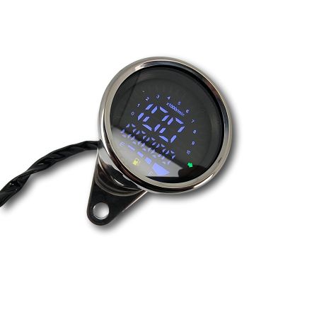 Compteur et compte tours - boitier chromé - LED multicolor  pour Dax, Monkey et skyteam