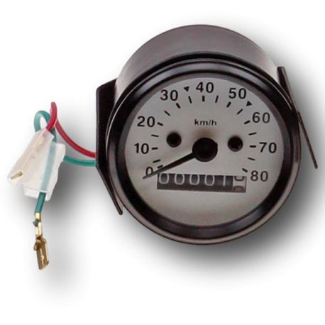 Ø60mm VDO type 80km/h speedometer - white background