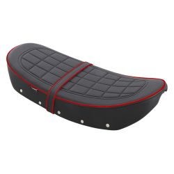 Selle custom Kitaco Noire - piping rouge Honda Dax 125 JB04 • Motorkit
