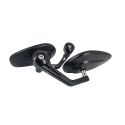 Paire de rétroviseurs embout de guidon oval - noir - diamètre 105mm | Motorkit