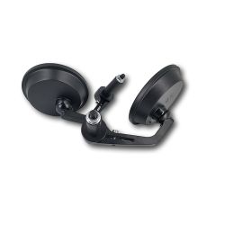Paar ronde uitenden stuurspiegels - zwart - diameter 105mm • Motorkit