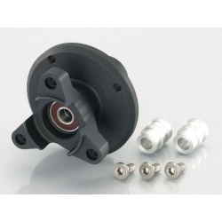 Moyeu avant noir Kitaco pour fourche 30mm et jante origine • Motorkit